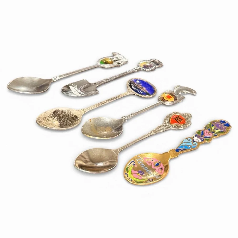 Vintage Tennessee‎ Souvenir Spoon Lot Nashville Smoky Mountains Railroad 6pc